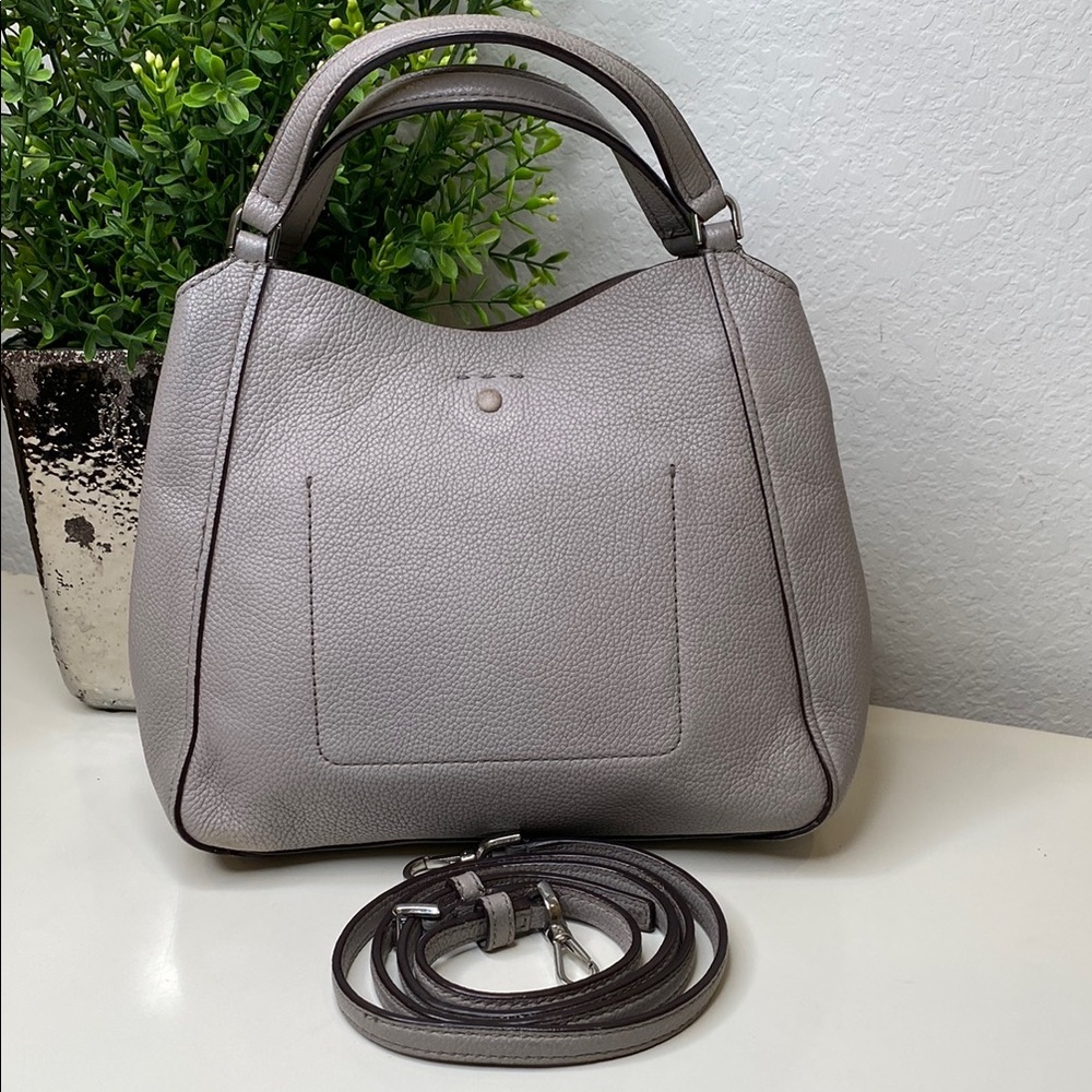 Kate Spade Talia Small‎ Triple Compartment Satchel Shoulder Bag Soft Taupe - Picture 3 of 13